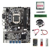 B75 ETH Miner Motherboard 8XUSB+G1610 CPU+DDR4 4G RAM+128G SSD+64G USB Driver+Fan+SATA Cable+Switch Cable+Thermal Grease