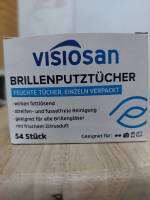 Visiosan Brillenputztucher บริลเลนพุทซ์ทูเชอร์ กระดาษสำหรับเช็ดทำความสะอาดหน้าจอมือถือ (54 ชิ้น/กล่อง)  เลนส์กล้อง /แว่น