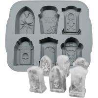 【YF】 3D Silicone Halloween Ice Cube Mold Tombstone Cake Candy Tray Chocolate Fondant for Kitchen Tools Party Supplies