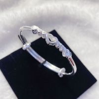 [COD] 0062 fine silver 9999 push-pull magic heart-to-heart bracelet solid female ins niche design weighs about 21g