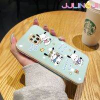 Jlingji เคสสำหรับ Xiaomi MI POCO M2 Pro Redmi Note 9S Note 9S Pro เคสการ์ตูนโชคดี Pochacco ขอบด้านข้างเคสโทรศัพท์กันกระแทกทรงสี่เหลี่ยมดั้งเดิมปลอกลวดลายเคลือบหรูหราฝาครอบหลังเต็มตัวเคสป้องกันกล้อง