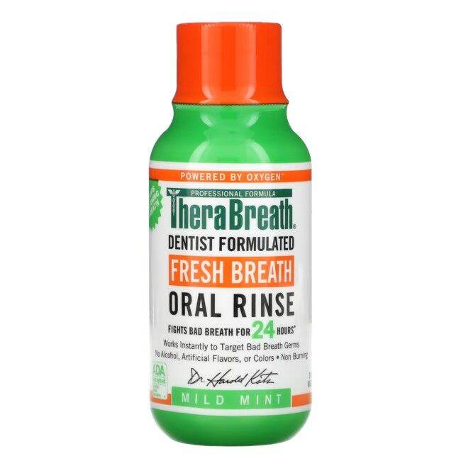 TheraBreath, Fresh Breath Oral Rinse, Mild Mint, 3 fl oz (88.7 ml) | Lazada