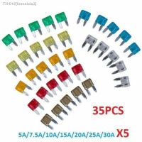 ✿ LUOHONGDA 35Pcs Zinc Alloy Assorted Mini Blade Fuses Kit Set 5A 7.5A 10A 15A 20A 25A 30A For Auto Car Truck