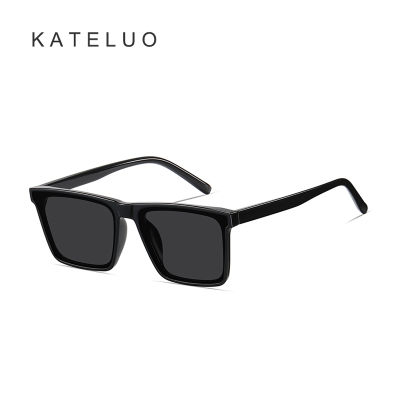 KATELUO แว่นตากันแดดแผ่นไนลอนแฟชั่นแว่นกันแดด TR90ใหม่ทรงสี่เหลี่ยมแว่นกันแดดสากลเทรนด์ฉบับภาษาเกาหลีสำหรับ TR2257ผู้ชายและผู้หญิง