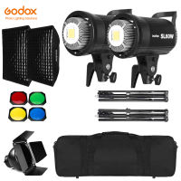 Godox 2x SL60W White Version LED Video Light Studio Continuous Light + 2x 1.8m Light Stand + 2x 60x90cm Softbox + Carry bag Kit