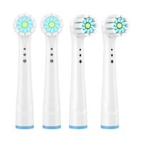R 4Pcs Sensitive Gum Care Toothbrush Heads For Oral B Toothbrush Head Soft Bristle,Vitality Dual Clean Cross Action Brush Head