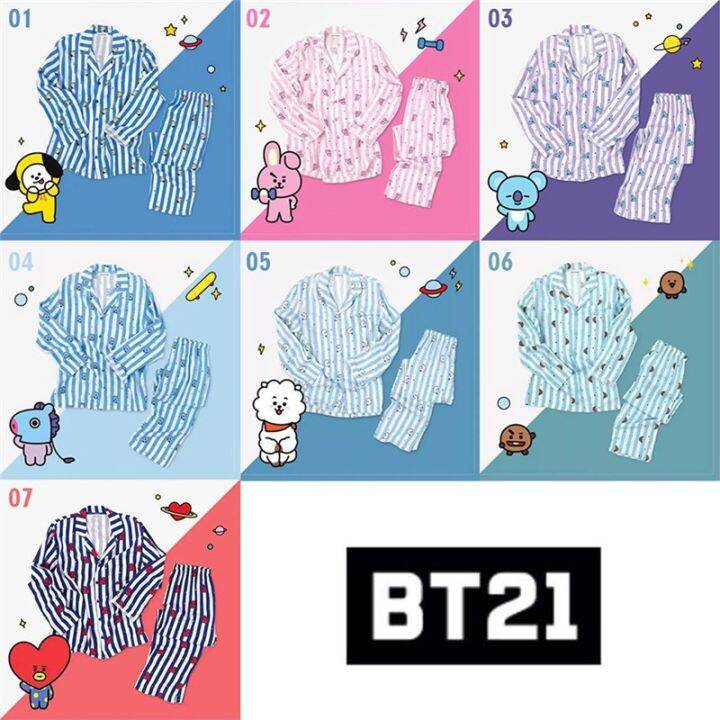 ชุดนอนลายการ์ตูน-bt-21-bts-cooky-tata-chimmy-nightware