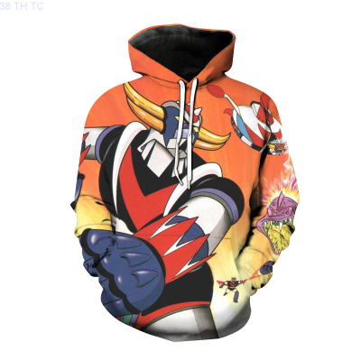 Cartoon Hip Hop Anime Grendizer UFO Robot Goldorak Mens Hoodies Cool With Hood Jackets Oversized Sweatshirts 3D Print Casual Size:XS-5XL