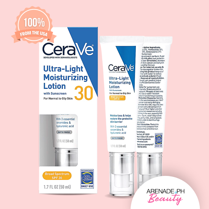 CeraVe Ultra-Light Moisturizing Lotion with Sunscreen SPF 30 for Normal ...