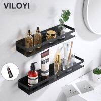 ✵ VILOYI Stainless Steel Bathroom Shelves Punch Free Wall Mounted Storage Floating Shelf 20-50cm Shower Kitchen Organizer Rack