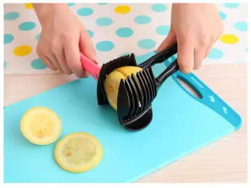 1pc Orange Stainless Steel Onion Slicer With Needle, Meat Tenderizer &  Fruit Vegetable Holder