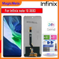 MagicMeta 6.95 "หน้าจอเดิมสำหรับ Infinix Note 10 X693อะไหล่สำหรับซ่อมชิ้นส่วนจอสัมผัสแอลซีดีของเครื่องแปลงดิจิทัลสำหรับ X693 LCD