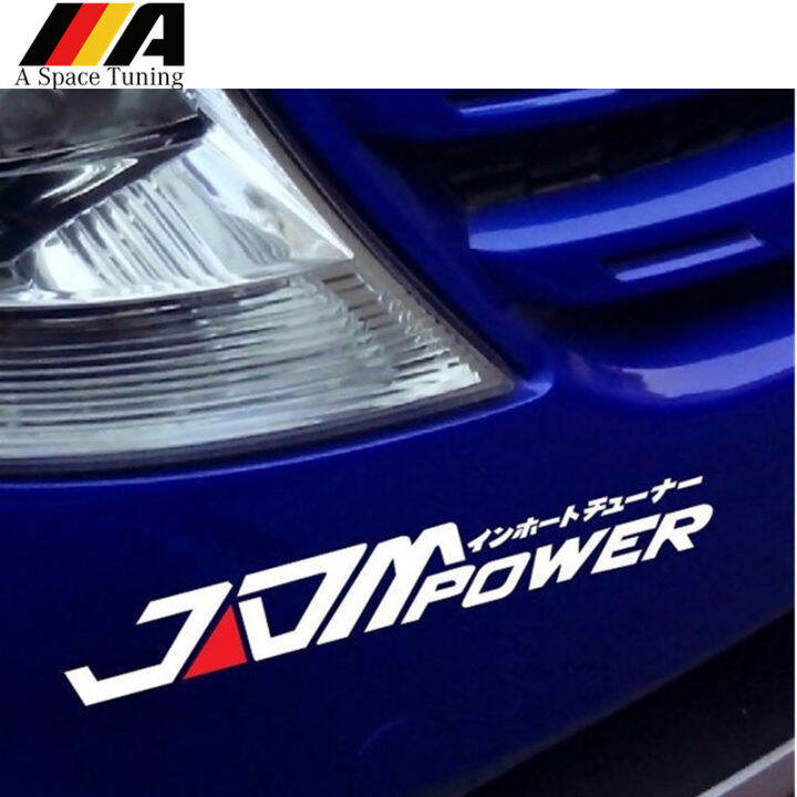 สะท้อนแสงสีดำเงิน-jdm-power-emblem-โลโก้รถสติกเกอร์หน้าต่าง-decal-ไวนิลสำหรับ-toyota-honda-nissan-volkswagen-mitsubishi-mazda