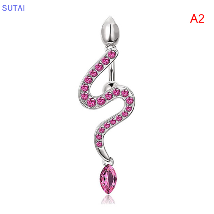lowest-price-sutai-1ชิ้นแหวนงูสะดือห้อยยาวเครื่องประดับผู้หญิงท้องเครื่องประดับร่างกายแหวนหน้าท้อง