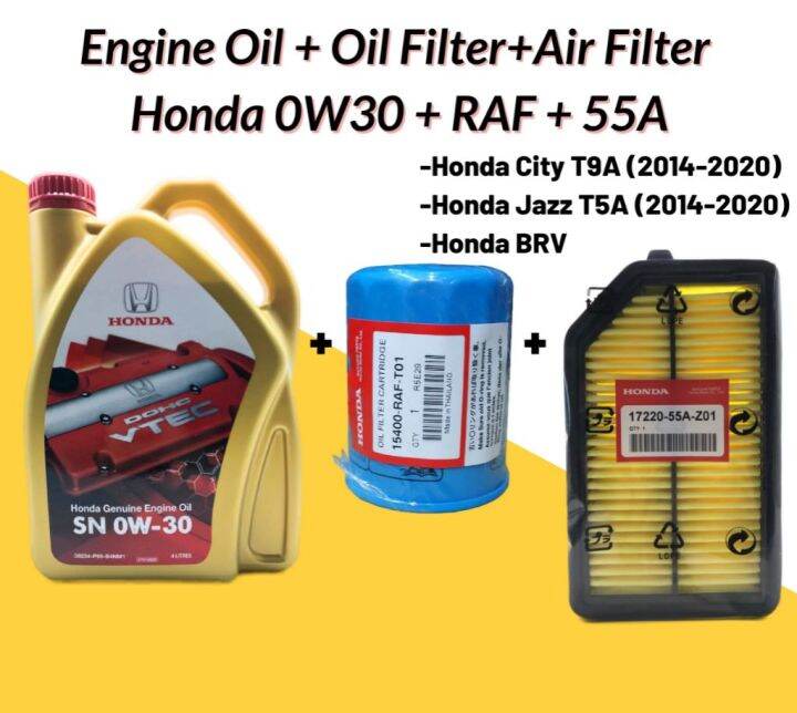 Honda Genuine Fully Synthetic SN 0W30 Engine Oil + Honda Oil Filter And Air Filter Lazada