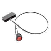 PC Server ATX PSU 24Pin Female Socket Starter Switch Button Power Cable 18AWG Self-Lock Boat Shape 50cm Red Indicator Light