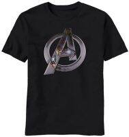 เสื้อยืดสีพื้นผู้ชาย  Mens Avengers Age Of Ultron Chrome Logo T-Shirt