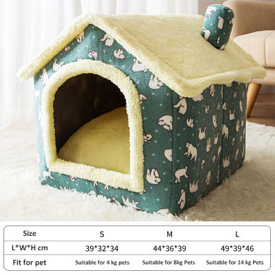 Cat Bed Sleep House Warm Cave Dog Kennel & Removable Cushion Pad Soft Indoor Enclosed Tent Huts Sofa for Pet Cats Kittens Puppy