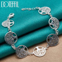 DOTEFFIL 925 Sterling Silver Tree of Life Chain Bracelet For Women Wedding Engagement Party Fashion Jewelry