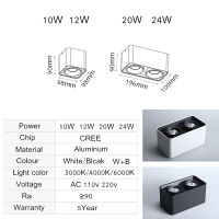 SingleDouble Head Ceiling Lamp Square Dimmable LED Wall Mounted Downlight 10W 20W 24W COB Spot Light Surface Mounted Down Light