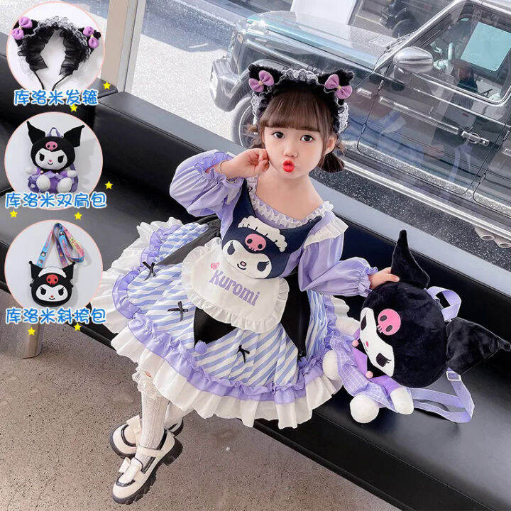 Sanrio Kuromi melody girl Lolita kids op dress cartoon maid outfit ...