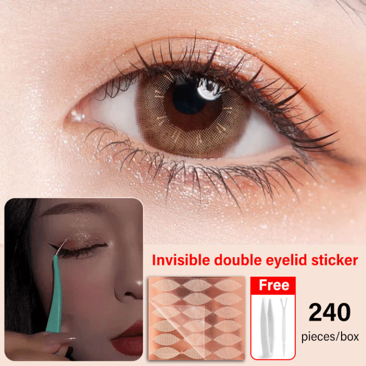 Qiongceqq New Mesh Lace Double Eyelid Stickers Seamless Double Sided