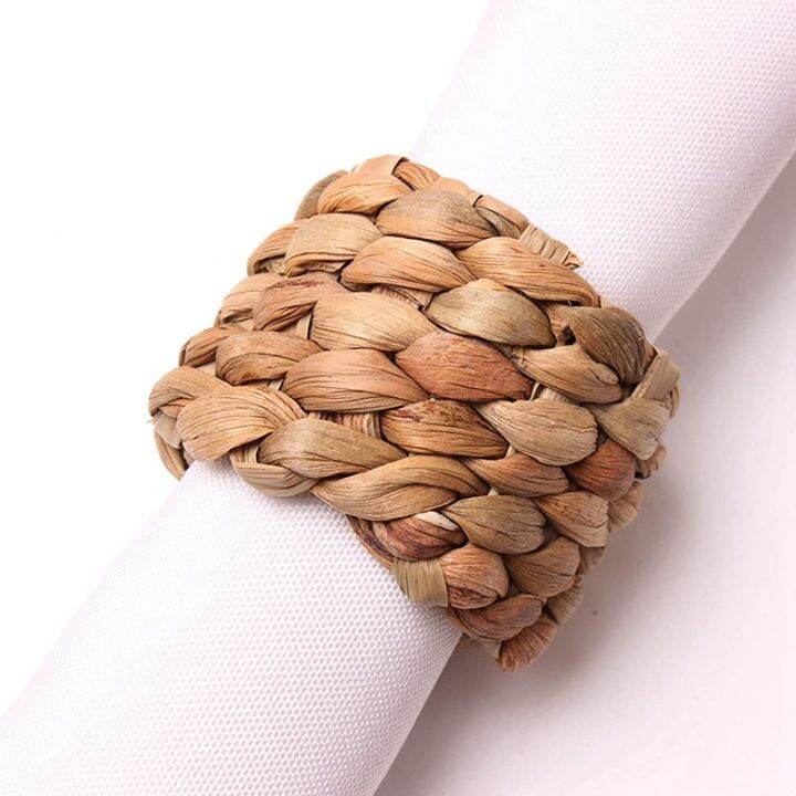 16pcs-country-style-water-woven-napkin-ring-hand-woven-straw-napkin-ring-farmhouse-natural-napkin-buckle