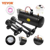 VEVOR ชุดแตรอากาศเสียงดัง3/4ทรัมเป็ต12V 150DB แตรรถไฟสูงสุด150 PSI แรงดันการทำงานสำหรับรถบรรทุก SUV รถแทรกเตอร์เรือ RV ORV