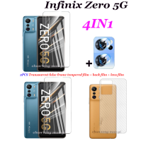 (4 In 1) สำหรับ Infinix Zero 5G /8/ 8i 2ชิ้นกระจกนิรภัยไร้ขอบโปร่งใส + 1ฟิล์มหลัง + 1ฟิล์มนุ่มสำหรับเลนส์กล้อง