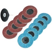 10pcs 2 Inch 3 Inch Roll Lock Quick Change Flap Disc Sanding Pad For Surface Polishing 75mm R Type w/Mandrel 1/4