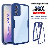 เคสสำหรับ Samsung Galaxy A54 5G A 54 A34 A24 A33 A23 14 A14 4G 5G 360 ° ด้านหน้าด้านหลังอะคริลิคยาง TPU เคสนิ่มใส่โทรศัพท์กันกระแทกฝาครอบหลัง