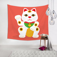 [COD] ชุดสไตล์ญี่ปุ่นพรมแมวนำโชคตกแต่งห้องนอนบ้านผ้าแขวนการ์ตูนผ้าหัวเตียงที่กำหนดเอง