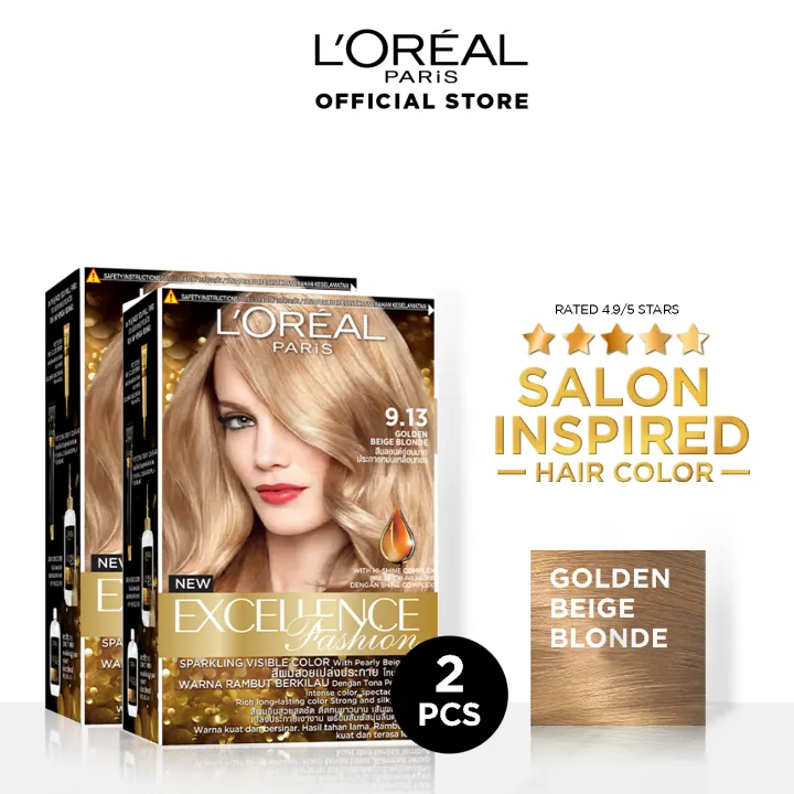 L'Oreal Paris Excellence Fashion Parisian Gold Set of 2 Hair Color -  World's  [Hair Dye, Permanent] | Lazada PH