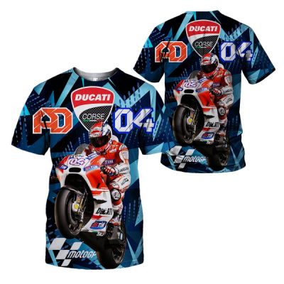 Mens Ducati motorcycle logo digital printing T-shirt casual fashion Harajuku high-quality short-sleeved brand motorcycle top