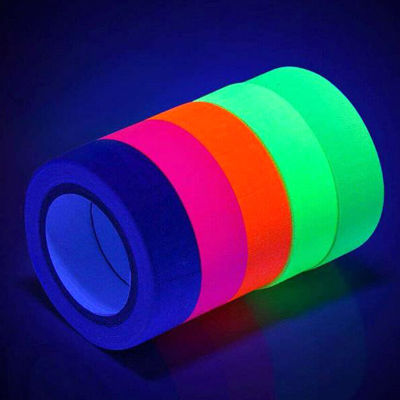 ruyifang 6ม้วน UV reactive TAPE Blacklight เรืองแสงเทปเรืองแสงในที่มืดนีออน gaffer