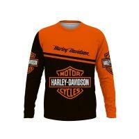 เสื้อยืดคอกลมแขนยาวผู้ชายโลโก้ Harley-Davidsons