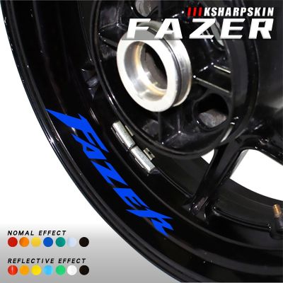 Reflective motorcycle wheel logo stickers night reflective film inner ring color protection decals for YAMAHA FAZER fazer