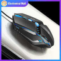 เมาส์แบบมีสายเกมเมอร์มืออาชีพตามหลักสรีรศาสตร์ไฟ LED หลากสี Mouse Komputer DPI ออปติคอล1600สำหรับเมาส์แล็ปท็อป PC