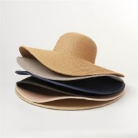 【CW】 Packable Big Wide Brim Beach Hat Color UV Protection Panama Hats