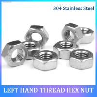 ♙ Left Hand Thread Hex Nut 304 Stainless Steel Reverse Thread Nuts M3 M4 M5 M6 M8 M10-M20 Left Tooth Thread Nut DIN934