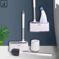 TPR Soft Head Toilet Brush with Wall Hanging Holder Silicone Bathroom Cleaning Brushes Tool Set Rack WC Household Accessories