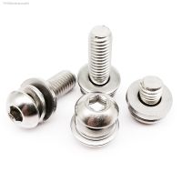 ✔ 1/50pcs M3 M4 M5 M6 M8 304 Stainless Steel Hexagon Hex Socket Button Head SEM Screw Flat With Washer Spring Gasket Assemble Bolt