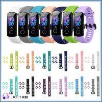 JXFTKM สีสัน สร้อยข้อมือ สายรัดข้อมือ ซิลิโคน สายสำรอง สายนาฬิกา For Honor Band 5 4