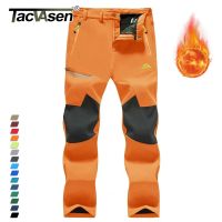 TACVASEN Winter Thicken Fleece Hiking Pants Men Warm Thermal Pants Windproof Outdoor Fishing Camping Mountain Ski Pants Trousers