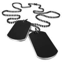 20 PCS Alloy Pendant Necklace Pendant Black Style Name Double Dog Tag Plate Biker Chain Necklace 27 Inch Man