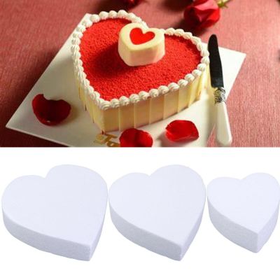 【YF】 Handmade Wedding Decorations Dummy Cake Foam Mould Polystyrene Practice Model Heart Shaped Kitchen Accessories
