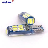 2023new 50ชิ้น T10 W5W หลอดไฟ LED 194รถยนต์12V 4014 15 SMD ซิลิโคนสีขาวลำต้นอัตโนมัติไฟจอดรถโคมไฟอ่านหนังสือโดมภายใน