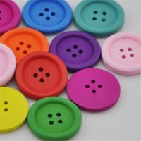 20/40pcs 25mm Colorful Round Wood Buttons 4Holes Sewing Crafts Accessories WB155 Haberdashery