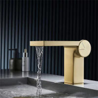 Brushed Gold Bathroom Faucet ss Bathroom Basin Faucet Cold And Hot Water Mixer Sink Tap Single Handle Deck Mounted Grey Tap