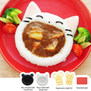 HFTOY 1 Khuôn Cơm Sushi Nori Gấu Mèo Hoạt Hình Dễ Thương Dụng Cụ Cắt Trang